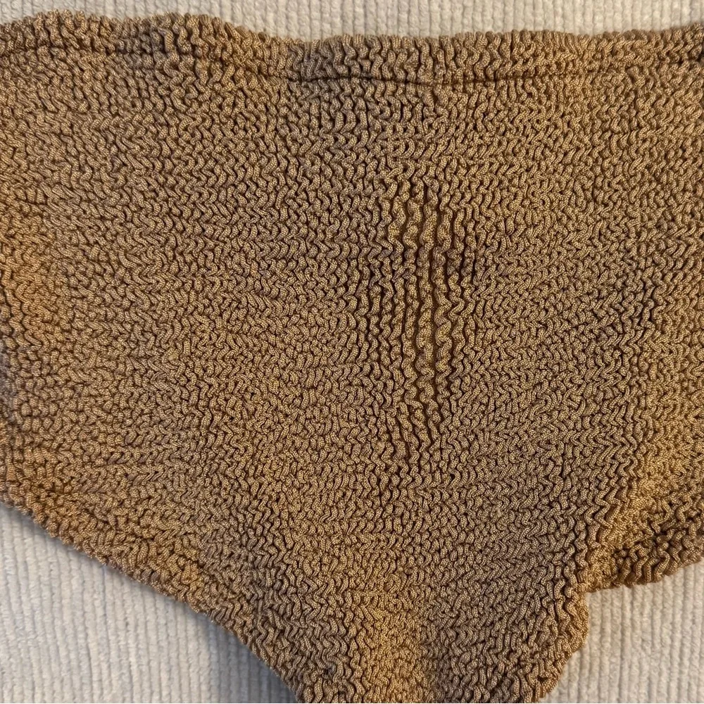 Hunza G Metallic Cocoa Textured Swim Bottom